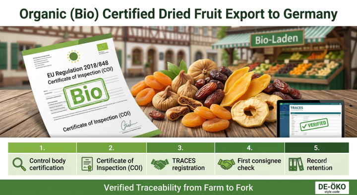 Organic (Bio) Certified Dried Fruit Export to Germany