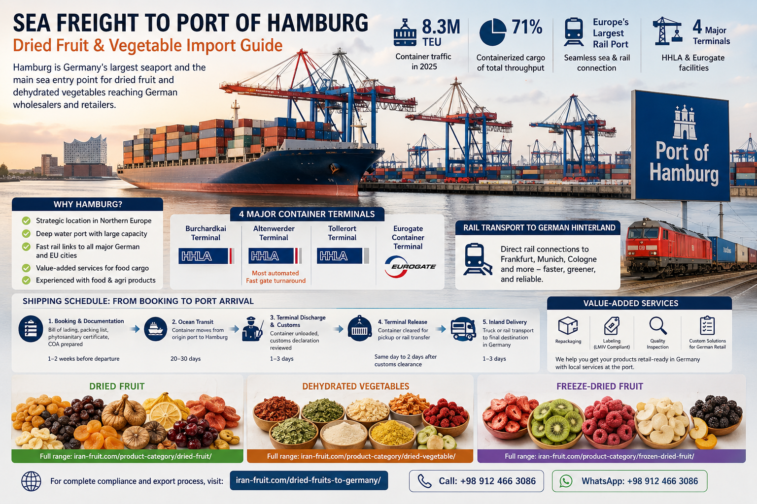 Sea Freight to Port of Hamburg: Dried Fruit & Vegetable Import Guide
