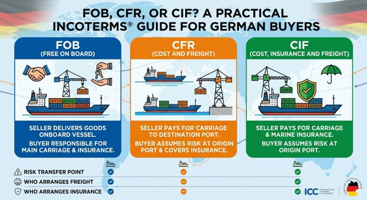 FOB, CFR or CIF? A Practical Incoterms Guide for German Buyers