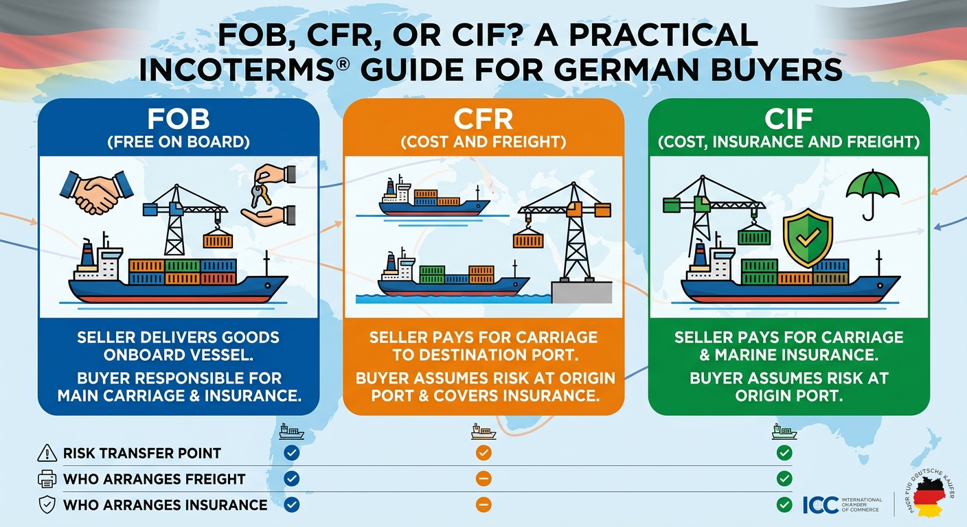 FOB, CFR or CIF A Practical Incoterms Guide for German Buyers
